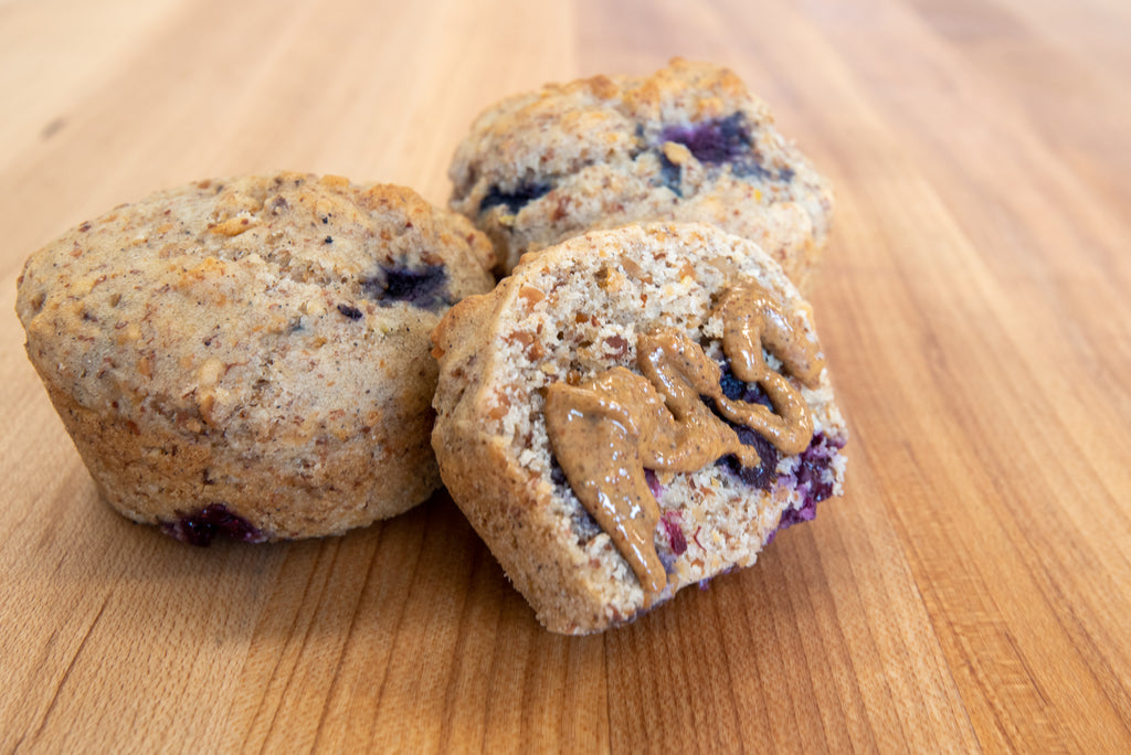 Blueberry Maple Cardamom Almond Flour Muffins